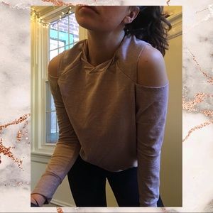 Slouchy Athletic Cold Shoulder Sweatshirt